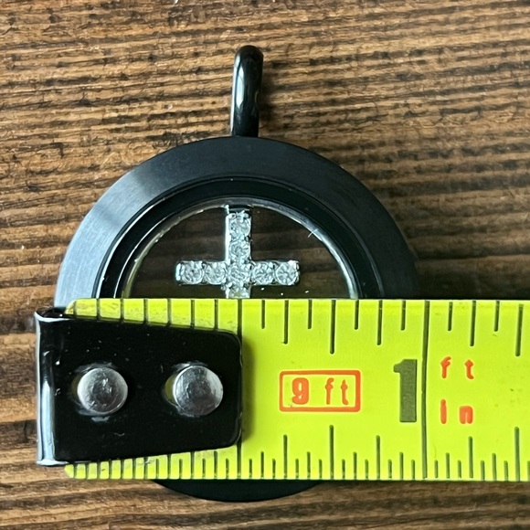 ORIGAMI OWL • medium black locket with cross plate + charm jewelry necklace - Picture 7 of 8